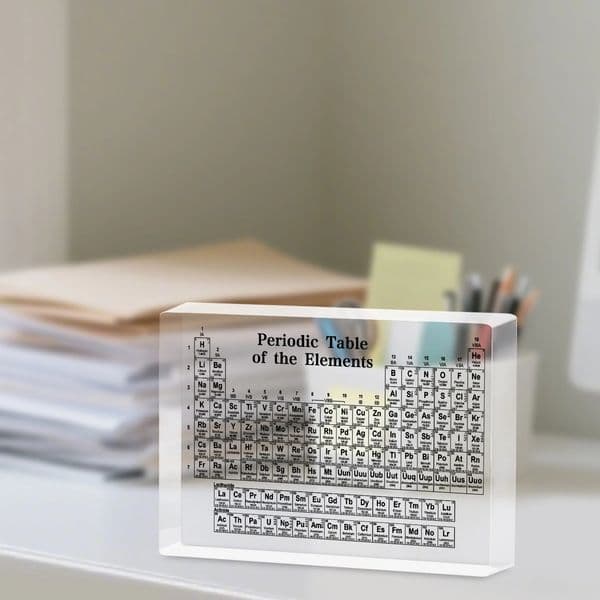 Transparent Acrylic Periodic Table Ornament for Desktops Practical Aesthetic and Meaningful Gift for Study or Office 251201