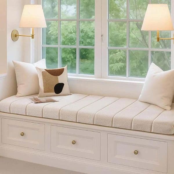 Pillow Custom 6cm Bench S Teddy Velvet Bay Window Chair Seat Long Mattress Padding Pad Decorative Pads Garden Swings