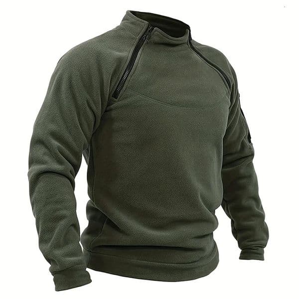 Mens Tactical Pullover Casual Military Sweatshirt Fleece Jacket Standing Collar Solid Color Sweater Windproof Clothes 251129