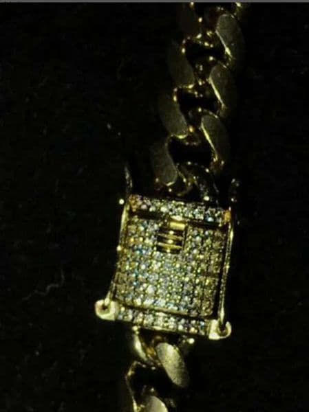 Mens 18K Gold Tone 316L Stainless Steel Necklace Curb Cuban Link Chain with Diamonds IGI Clasp Lock 8mm/10mm/12mm/14mm/16mm/18m de