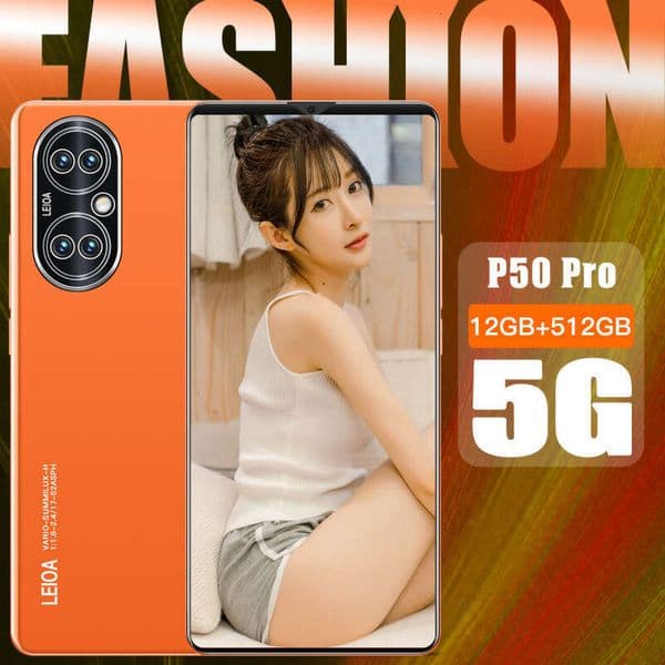 P50pro New E-Commerce Smartphone 6.1 12GB+256GB Android 10-Core Large Screen Phone Factory 24MP+48MP 5000MAH phones