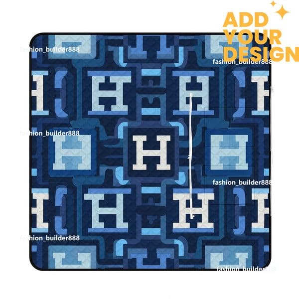 Custom H Designer Picnic Blankets Horse Luxury Waterproof Sandproof Foldable Compact Beach Blanket Outdoor Mat for Spring Summer Camping Park Travel Grass H42