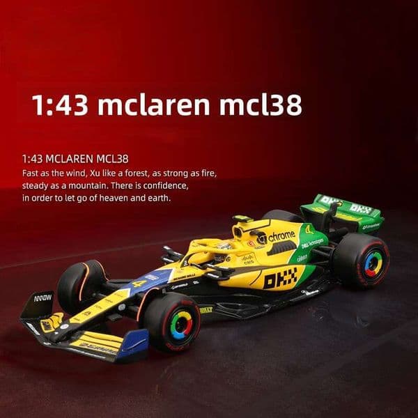 1:43 F1 Racing Monaco Mcl38 Mclaren Alloy Model Car