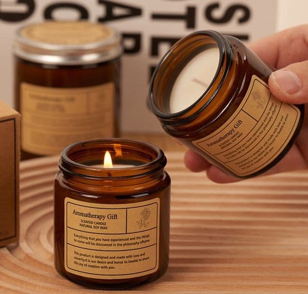 28oz Christmas Amber Scented Candle Jar Soy Wax Fragranced Glass Candle Wood Floral Fruity Scents 40 Hours Burn Time With Silver Lid For Wedding Favors Bed