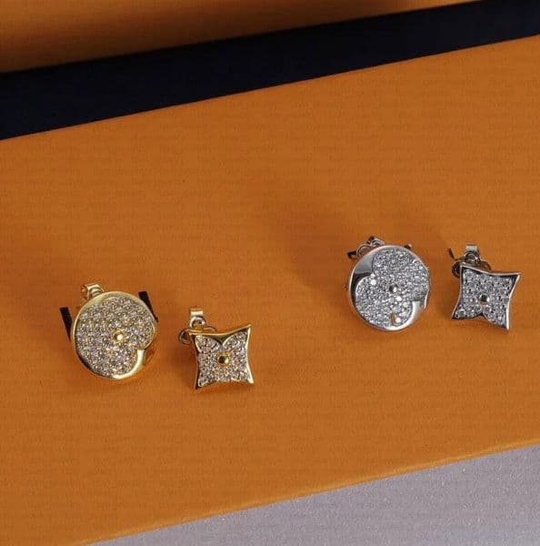 Designer Luxury Branded Diamond Stud Earring never fade Gold Silver Flower Letter Studs Earrings Women Girl Wedding Party Love Jewelry