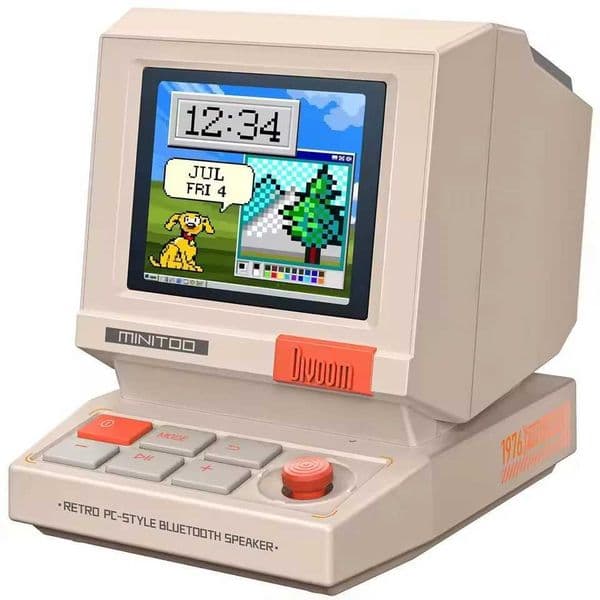 MiniToo Retro Speaker Portable Pixel Display Music Box Retro Computer Style Bass Speaker Gift M251201