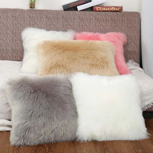 Nordic Faux Fur Cushion Cover Artificial Wool Throw Pillowcase Cushion Case Home Soft Living Room Bedroom Car Decorative 50x50cm 251128