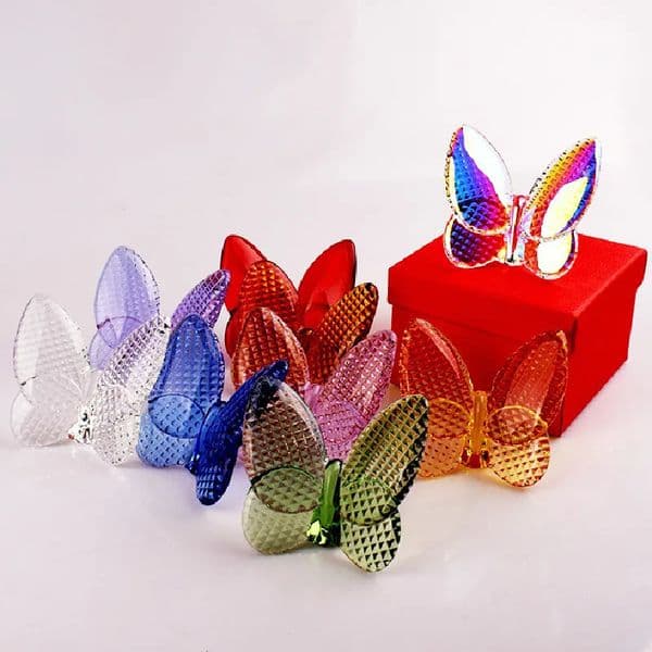 Glass Crystal Lucky Vibrantly With Bright Color Ornaments Home Decor Butterfly Decoration Craft Ornament 251201 B2