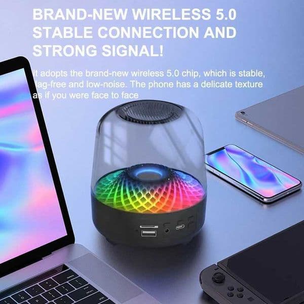 Wireless Glaze Subwoofer 53 Audio Breathing Lamp Speakers Hi-Fi Wireless Portable Speaker for Home Theater M251201