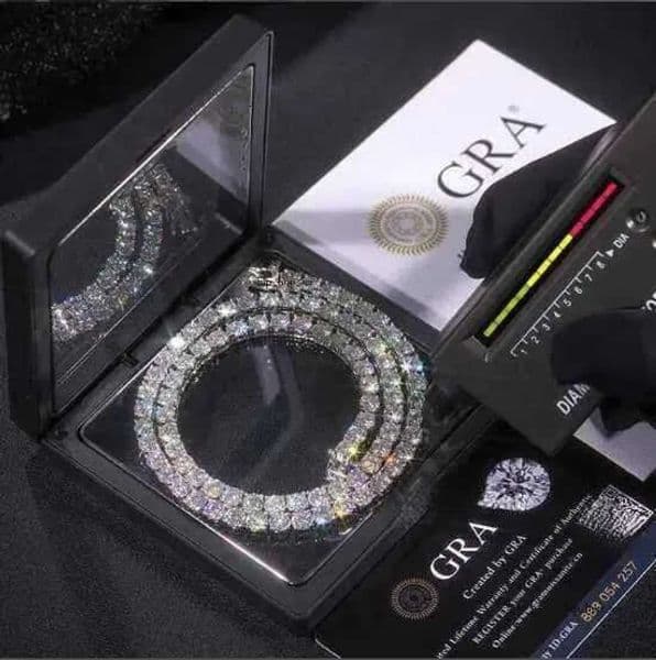 Custom gra jewelry 3MM 4MM 5MM sterg sier vvs GRA tennis ice out lab grown dia mossanite moissanite necklace chain for women men 54