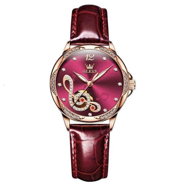 OLEVS Designer Luxury Women's Watches Fully Automatic Mechanical Watches Diamond-encrusted Note Dials Fashionable Ladies' Business Watches Free Shipping