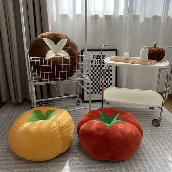 Thicke Cushion with Tato-Shaped low Vegetable shro Persimmon Round Cushion Pad for Window Seat lows for Bedro H251201