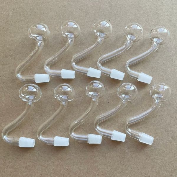 20PCS high quality glass Oil Burner Pipes 10mm male Glass pipe for smoking accessories 65b57