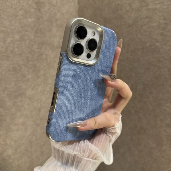 Vintage New iphone 16 case Denim Apple 17 Pro Max Phone Case Full Coverage Soft 15 Niche Personality for Women and Men 13 free shipping