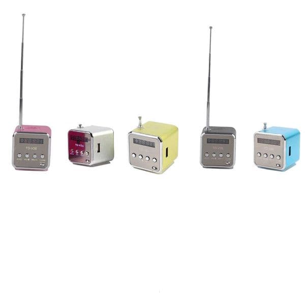 Fashion Portable Mini Speaker Music Player with FM Radio Support TF Card U Disk Built in 500mAh Battery LCD Display For PC Phone M251201