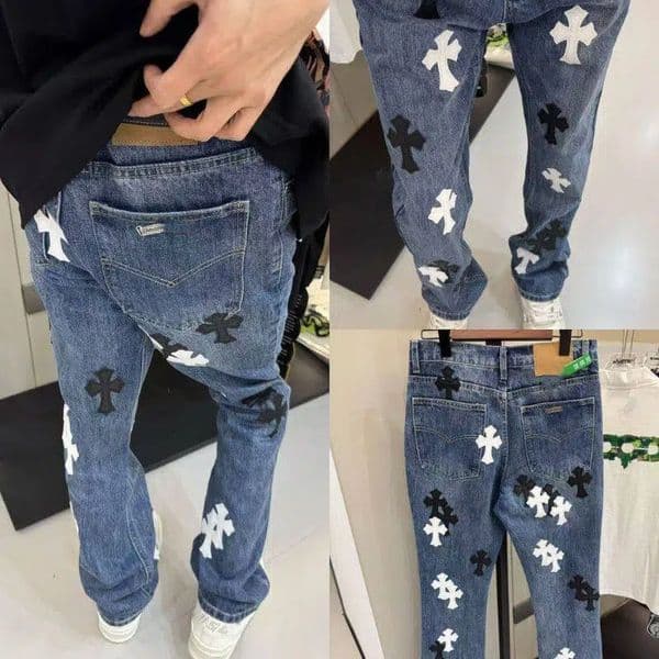 Men's Designer Washed American Style Retro Long Fashionable Casual Loose Fit Straight Solid Color Jeans