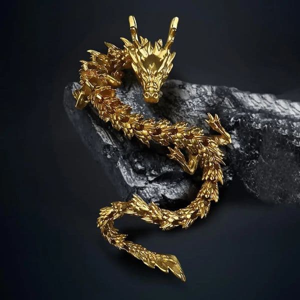 3D Printed Articulated Dragon Chinese Dragon Flexible Realistic Made Ornament Toy Model Home Office Decoration Decor 251201