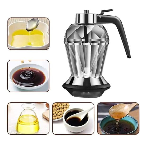 Dripless Glass Honey Dispenser with Stand Syrup Seasoning Jar for Kitchen Tool 251129BANJIA