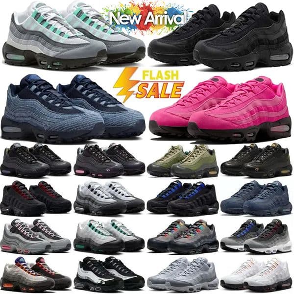 Designer 95s Men Women Running Shoes 95 Trainers Grey Gradient Black Neon Triple White Throwback Future Obsidian Outdoor Sneakers Size 36-46