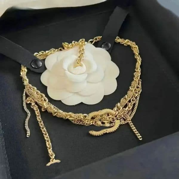 Designer Necklace Pendant Women Choker Chain Letter 18K Gold Plated Tassel Necklace Pendant Jewelry Accessories