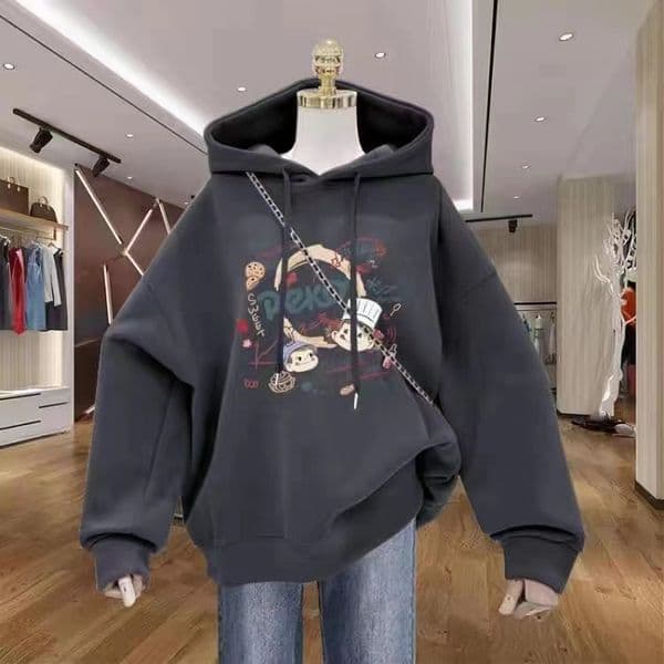 New Velvet Thickened Designer Hoodie Women's Autumn and Winter New Loose Large Fashion Coat Couple Hoodie Trendy