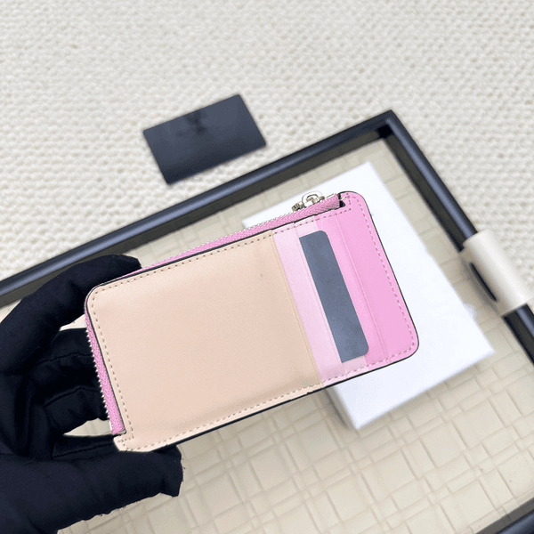 Designer card Holder Dopamine Style Womens Business card Wallet Short Fashion Multi-color Multi-card Slot Card Holder with Zipper mens short Wallet with box L1107
