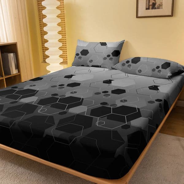 Sheet 1 Simple modern Geometry printed matte Fitted Sheet bedroom printed bed cover bedding excluding pillowcases 251128ww1