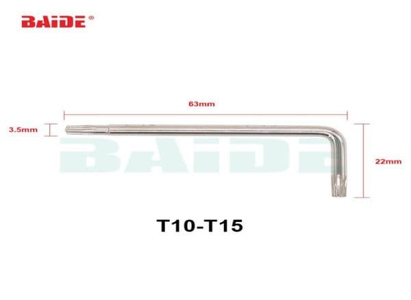 35mm Torx T10 T15 DualPurpose L Wrench Key 45 Steel Screwdriver Whole 500pcslot3311546