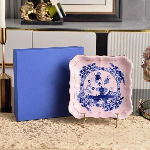 Ceramic Printed Package Kitchen Supplies Afternoon Tea Cup And Saucer Tray Milk Pot Tableware Storage High Foot Plate