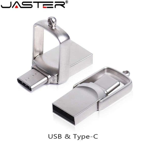 JASTER TYPE-C OTC Business Gift USB Flash Drive 128GB Mini Metal Memory Stick 64GB High Speed Pen Drive 32GB Silver USB-C 16G 8GM251202