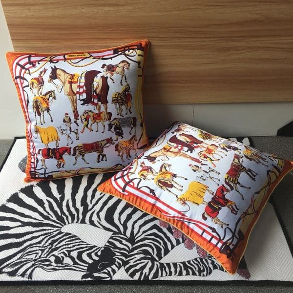 American light luxury printing imitation silk cushion fashion throw model room hotel sofa back