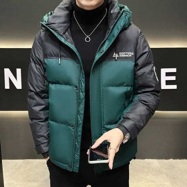 Fashion Mens Hooded Cotton-Padded Jackets Youth 2025 Winter Casual Warm Down Coats High Street Wear Thicken Top Parkas Clothing M251202