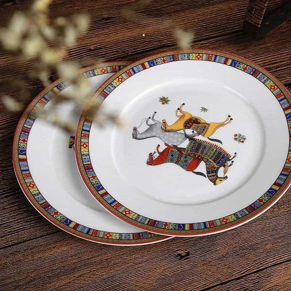 2026 Horse Design Bone China Tableware Dinner Salad Plate 8Inch 10Inch No T251202 Free Shipping
