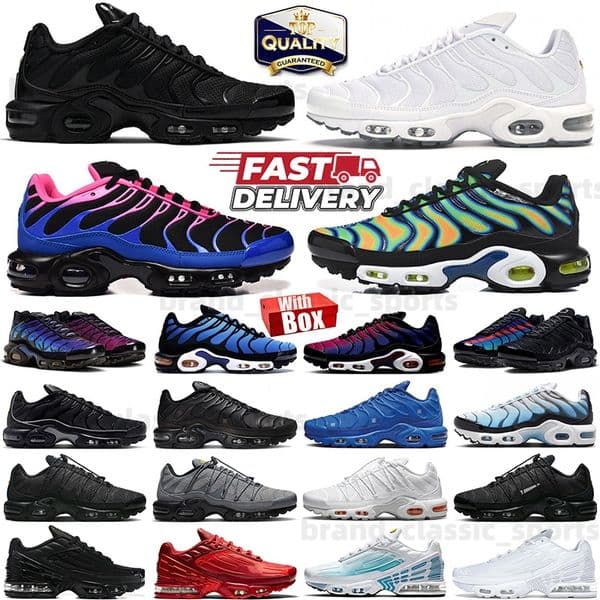 Tn Plus Tns Tnss Man With Box Designer Running Shoes Mens Womens Triple Black White Hyper Blue Game Royal Gradient Tennis Breathable Trainers Outdoor Sports Sneakers