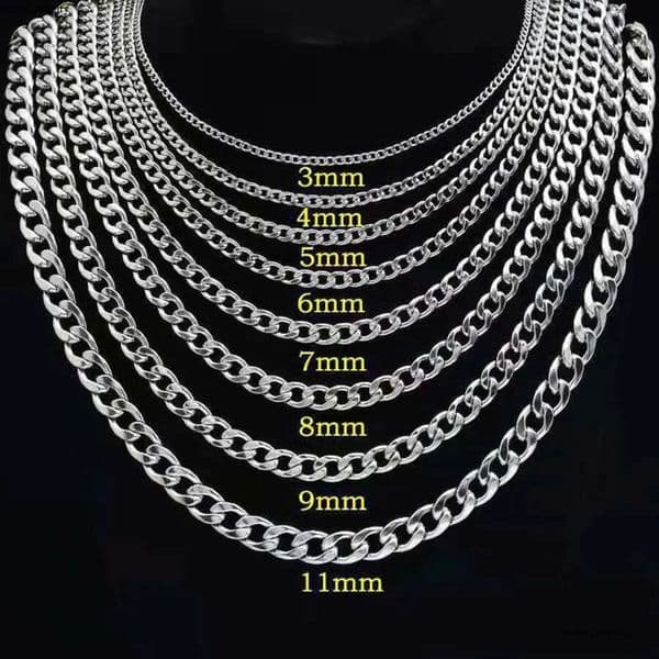 316L Stainless Steel Cuban IGI for Men Women Chunky Miami Curb Mens Link Silver Thick Chain Necklace Punk Jewelry 3MM 5MM 7MM 9MM 10MM