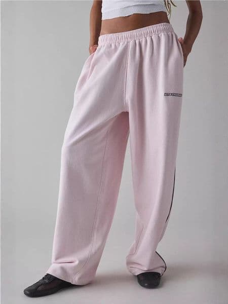Women's Women Iets Pants Men Wide Leg Sweatpants Embroidery Cute High Waisted Baggy Flared Cargo Jogger Daily Wear Loose Yoga Sports