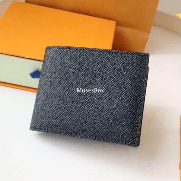 Genuine Leather Men's Plaid Wallet Designer Card Holder Short Wallet 10A Organized Pocket Wallet Unisex Card Bag Man Luxury Clutch Wallet with Box
