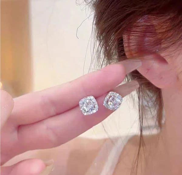 Statement Tennis Stud Earrings Real 925 Sterling Silver 8mm AAAAA cz Party Wedding Earrings Jewelry For Women Engagement Jewelrys