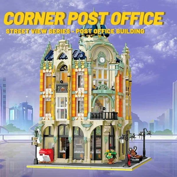 Street View Post Office Corner MOC Building Blocks Assembly Model Set with Bricks Shelf Decor Toy for Kids Adults GiftXJ251202
