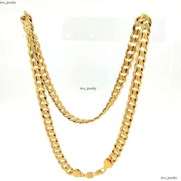 Handmade Dubai IGI Men's Cuban Link Chain Necklace 18k In 18 14k GRA k Stamped Gold Filled Pave Curb