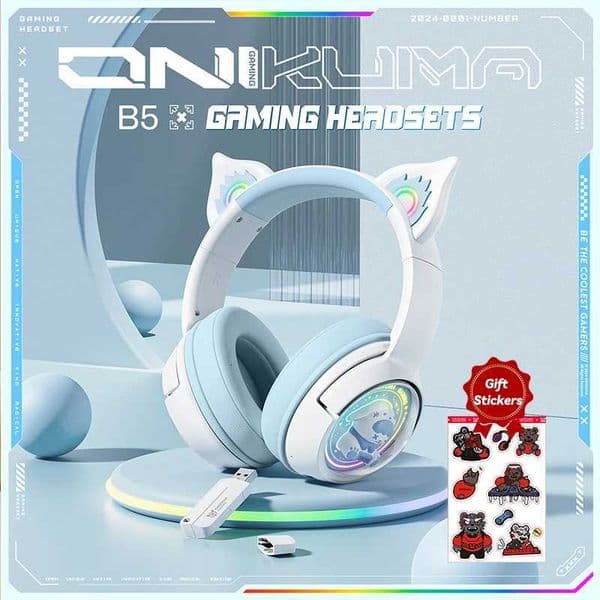 ONIKUMA B5 Wireless Gaming phone With RGB Lighting HD Mic sets Stereo Gamer Cputer Earphones Gaming set For PC PS5 Y251202