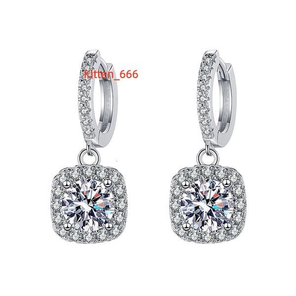 Wholesale Classic Moissanite 925 Pure Silver18K GRA Certified Diamond Earrings Suitable for Womens Jewelry Moissanite Earrings
