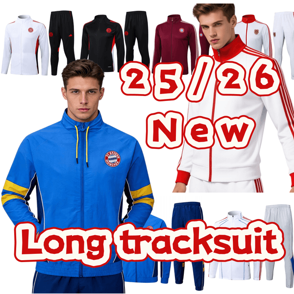 25 26 BayernS Munich football Long sleeved long zipper tracksuit 2026 SANE KANE men kids BayernS soccer training suit tracksuits kit survetement foot jogging kits