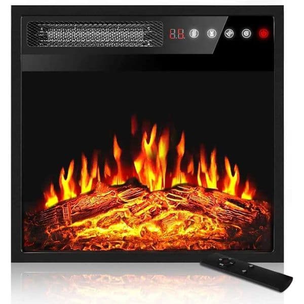 18 Inch Electric Fireplace Insert with LED Realistic Flame for Cozy Living Room Ambiance Small Recessed Fireplace Heater with T X251203