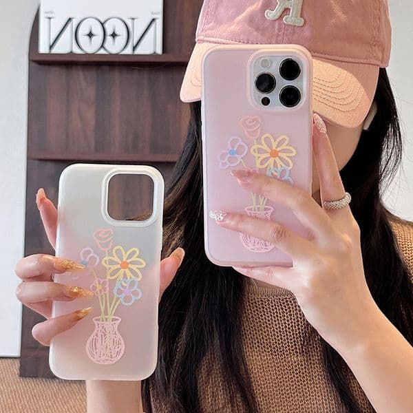 Vase graffiti phone case for iPhone 17 16 15 14 13 Pro 12 11 Max Plus 16Pro creative 17promax phone case 16promax simple 15Promax 14pro 17pro cover hard 12promax shell