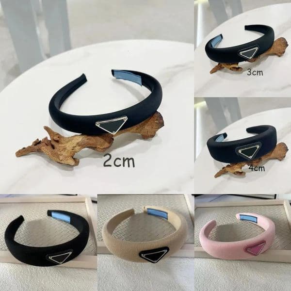 Headbands Fashion Designer Triangle Headbands Hair Bands For Women Girl Black Sponge Elastic Sports Fiess Narrow Headband Head Wrap Size 2 3 4cm
