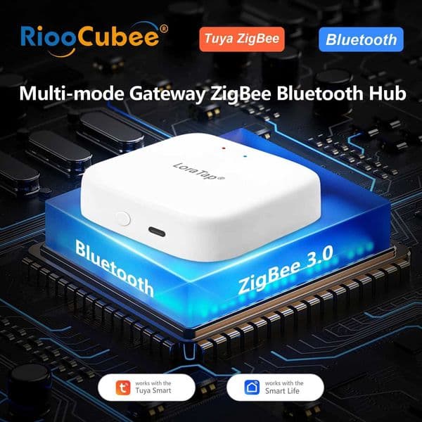 RiooCubee Tuya Smart Life Wired and Wireless ZigBee 30 Hub Muti-mode Bluetooth Support X251203