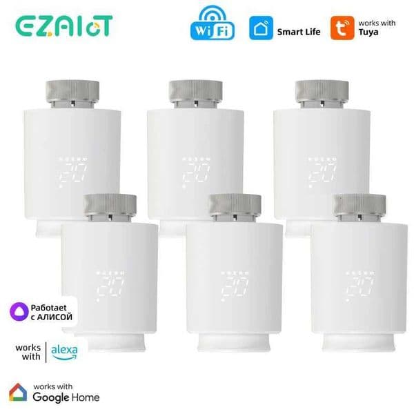 Tuya TRV 1-10PCS WiFi Smart Radiator Actuator Valve Thermostatic Radiator Valve Temperature Controller Voice Alexa Google Home X251203
