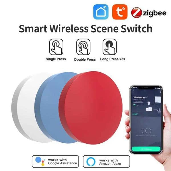 Tuya Zigbee Smart Wireless Button Switches Smart Life Intelligent Scene Linkage Switch Support Google Home Alexa Voice Control X251203