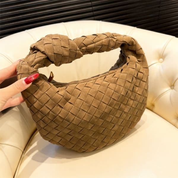 Woman Suede Knitting Handbag Crochet Hobo Bag Plain Moon Bags Women Handbags Evening Purse Small Purses